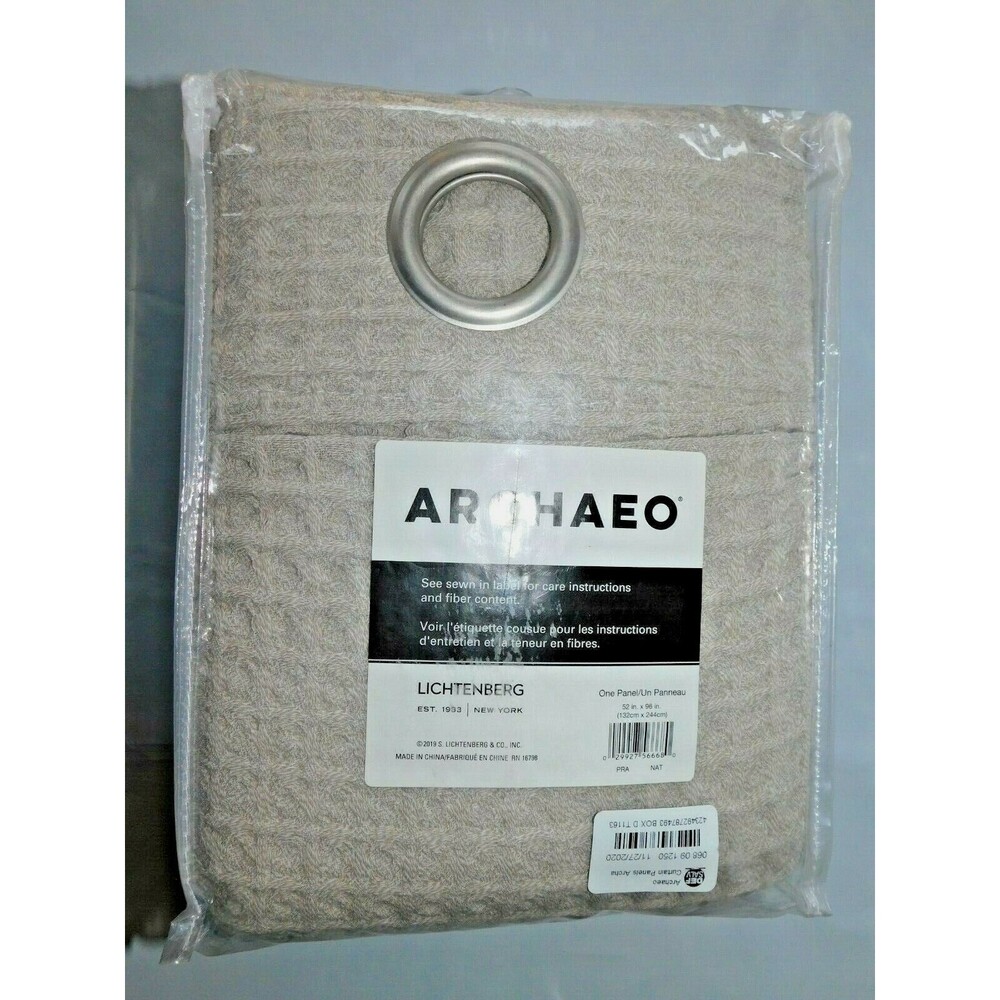 Lichtenberg Curtain Grommet Top Archaeo Beige Linen Blend One Panel 52 X 96 in